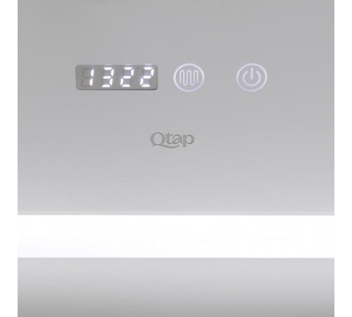 Дзеркало Qtap Mideya 700х800 з LED-підсвічуванням Touch, з антизапотіванням, з годинником, димером, рег. яскравості QT2078DCF7080W