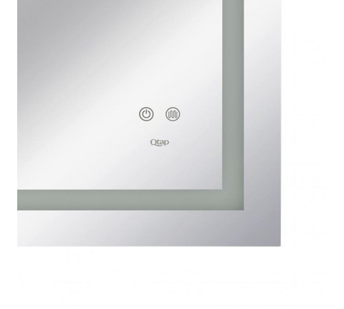Дзеркало Qtap Mideya 800х700 з LED-підсвічуванням Touch, з антизапотіванням, з димером, рег. яскравості Reverse QT2078NCF8070W