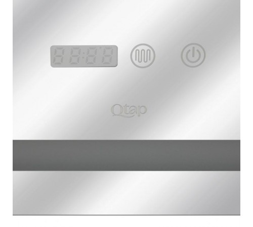Дзеркало Qtap Mideya 800x800 з LED-підсвічуванням Touch, з антизапотіванням, з годинником, димером, рег. яскравості QT2078NCF8080W