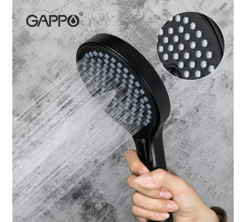 Душова лійка GAPPO G004, 3-режим, чорний