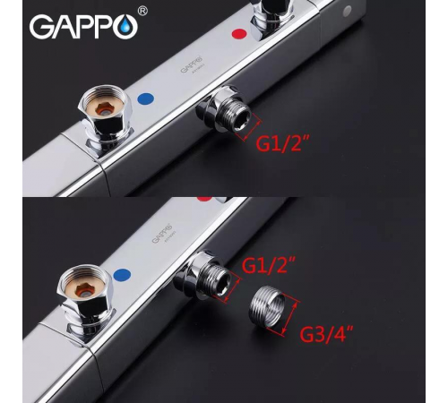 Змішувач для душу GAPPO G2091 термостат, хром