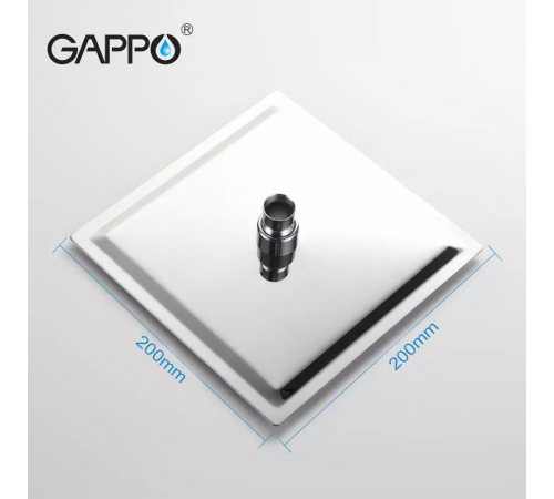 Тропічний душ GAPPO G28, 200x200 мм, нержавіюча сталь, хром