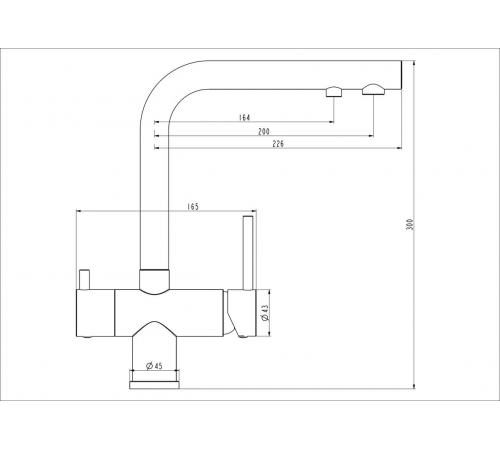 Змішувач для кухні на дві води GAPPO G43752 під фільтр, хром